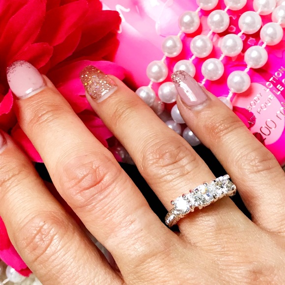 10K WGF Sapphire Cocktail Engagement Ring - Picture 4 of 8